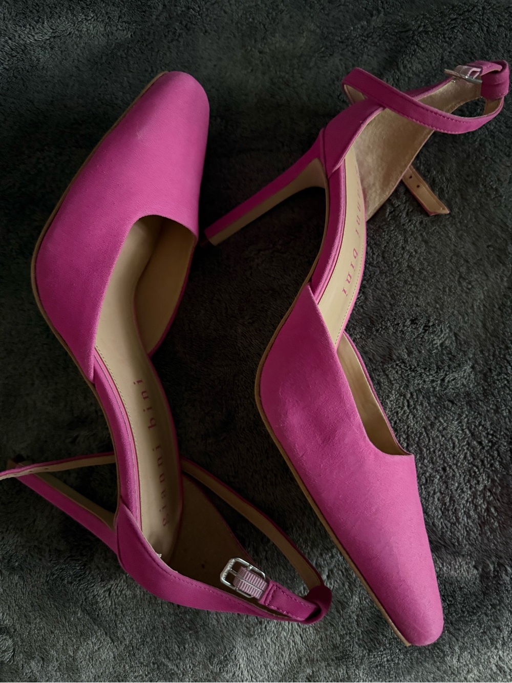 Gianni Bini Fuchsia Pointed-Toe Ankle-Strap Heels